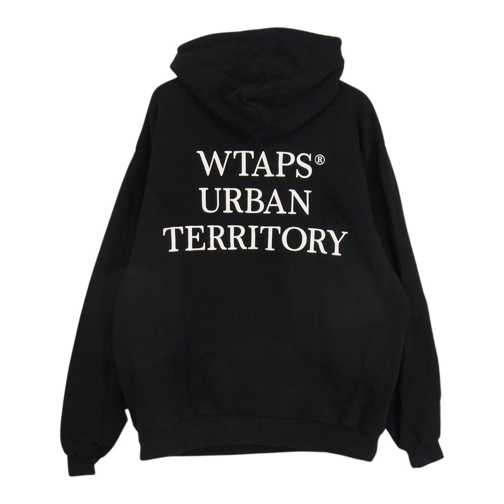 WTAPS ダブルタップス 21AW Urban Territory Hoodie プリント プルオーバー パーカー ブラック系 4【中古】
