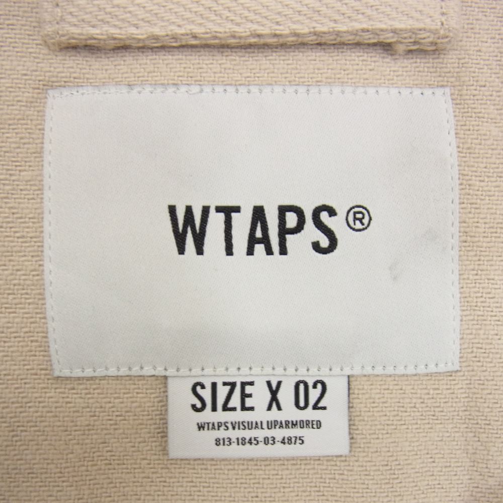 WTAPS ダブルタップス 21AW 212TQDT-SHM04 LEAGUE LS リーグ LONG LIVE ワッペン 長袖 シャツ  ベージュ系 2【美品】【中古】