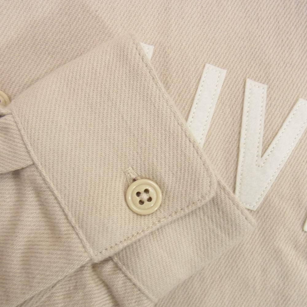WTAPS ダブルタップス 21AW 212TQDT-SHM04 LEAGUE LS リーグ LONG LIVE ワッペン 長袖 シャツ  ベージュ系 2【美品】【中古】