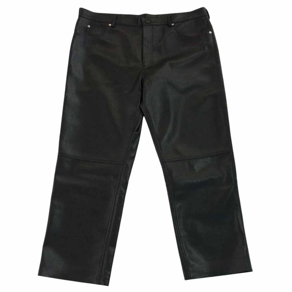 マーティンローズ フェイクレザー ストレート トラウザー パンツ ブラック系 XL【中古】