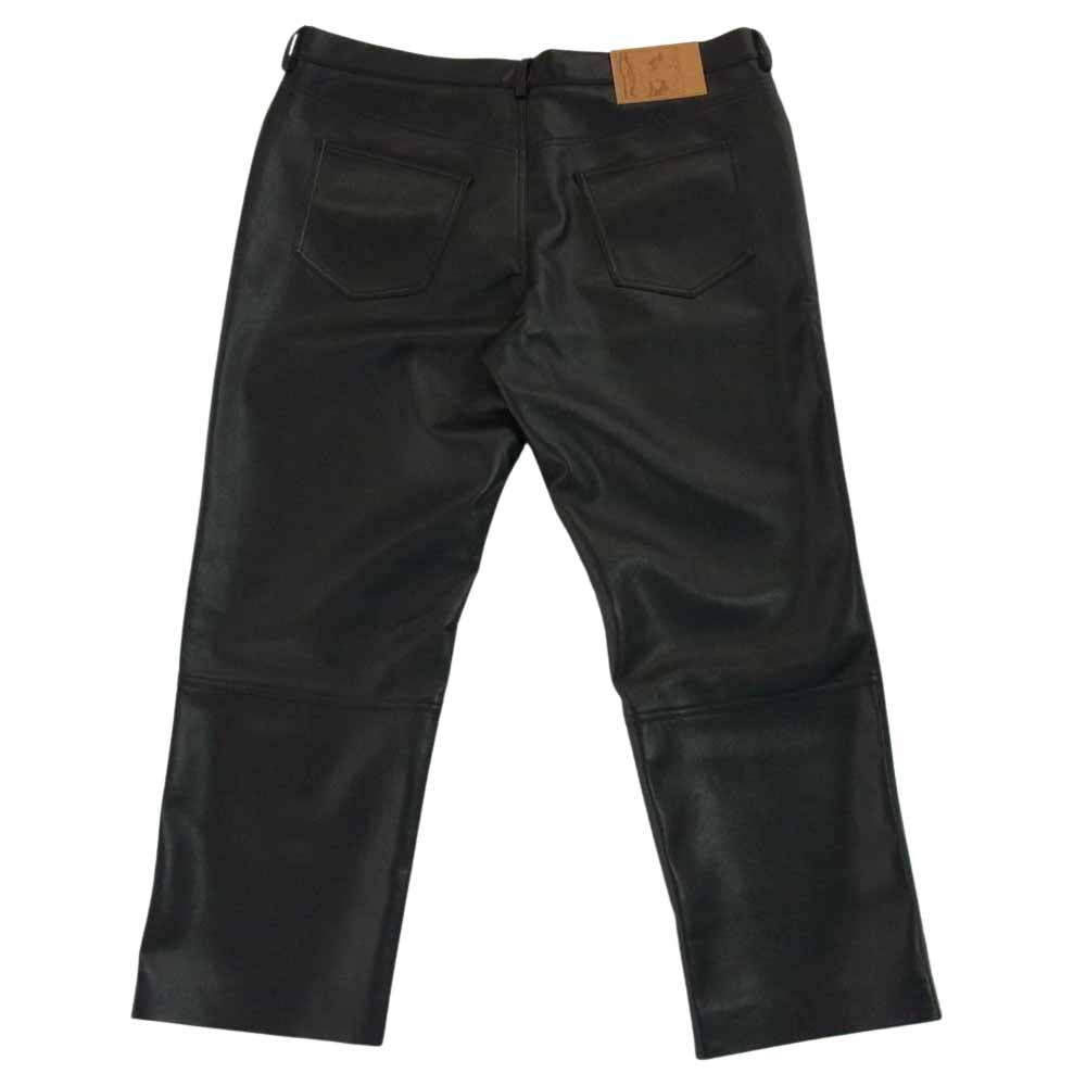 マーティンローズ フェイクレザー ストレート トラウザー パンツ ブラック系 XL【中古】