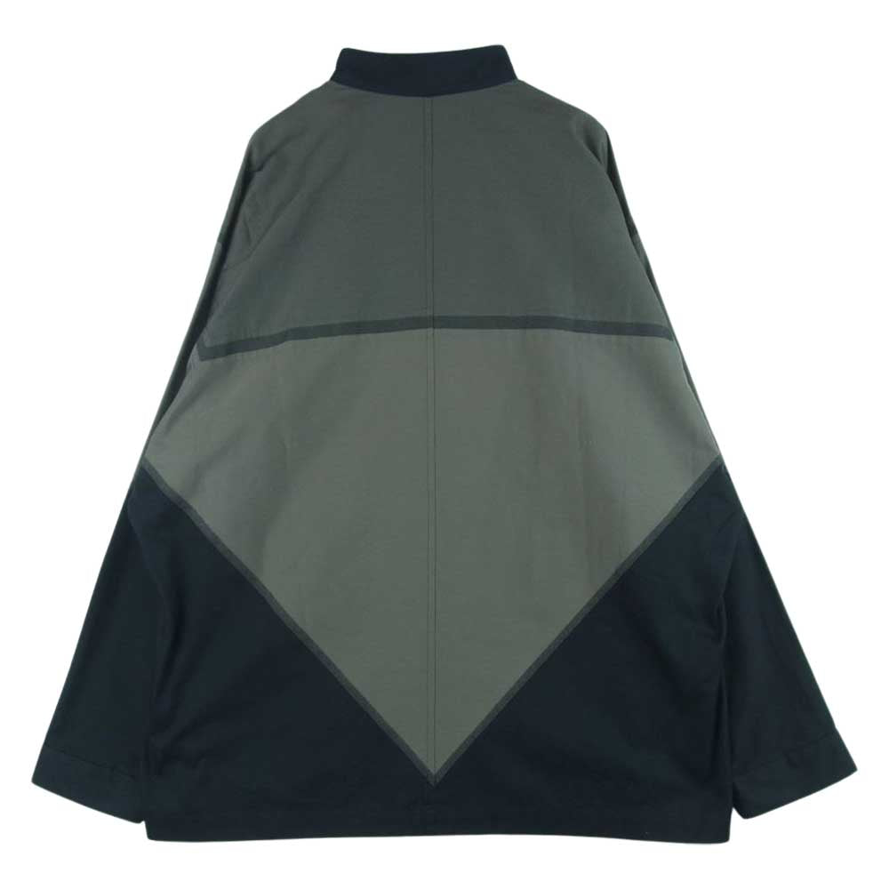 ISSEY MIYAKE イッセイミヤケ AT23FJ004 A-POC ABLE TYPE-F 003 フレーム切替 バンドカラー 長袖 シャツ グレー系 ブラック系 3【美品】【中古】