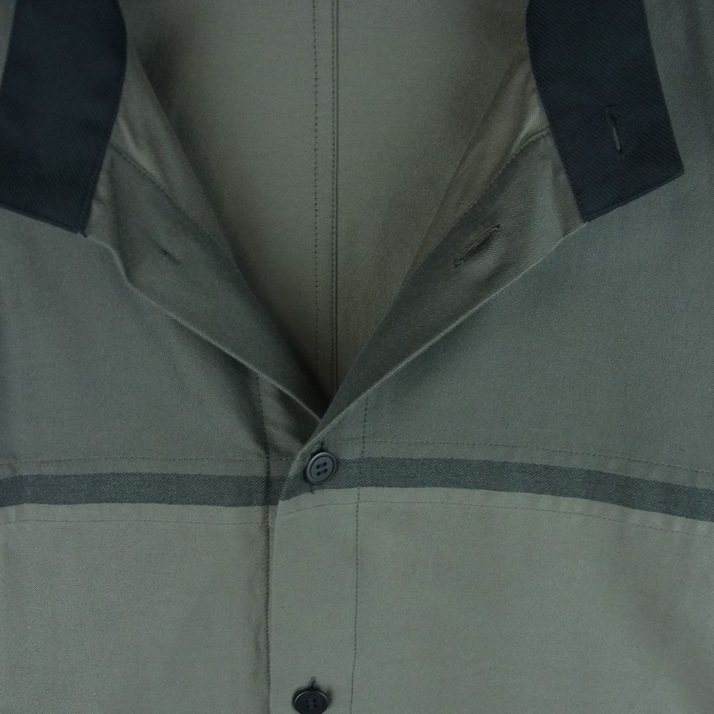 ISSEY MIYAKE イッセイミヤケ AT23FJ004 A-POC ABLE TYPE-F 003 フレーム切替 バンドカラー 長袖 シャツ グレー系 ブラック系 3【美品】【中古】