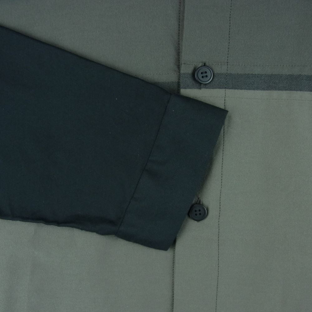 ISSEY MIYAKE イッセイミヤケ AT23FJ004 A-POC ABLE TYPE-F 003 フレーム切替 バンドカラー 長袖 シャツ グレー系 ブラック系 3【美品】【中古】