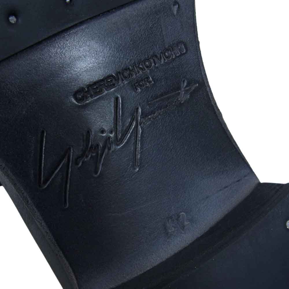 Yohji Yamamoto ヨウジヤマモト CHEREVICHKIOTVICHKI シェレヴィッキオヴィッキ ASYMMETRIC FRONT C アシンメトリー フロント レザー シューズ ブラック系 42【中古】