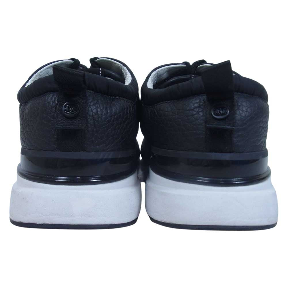 CHANEL シャネル 21SS G37492 SPORT-FLYER ココマーク レザー切替 スポーツフライヤー メッシュ スニーカー シューズ ブラック系 43【中古】