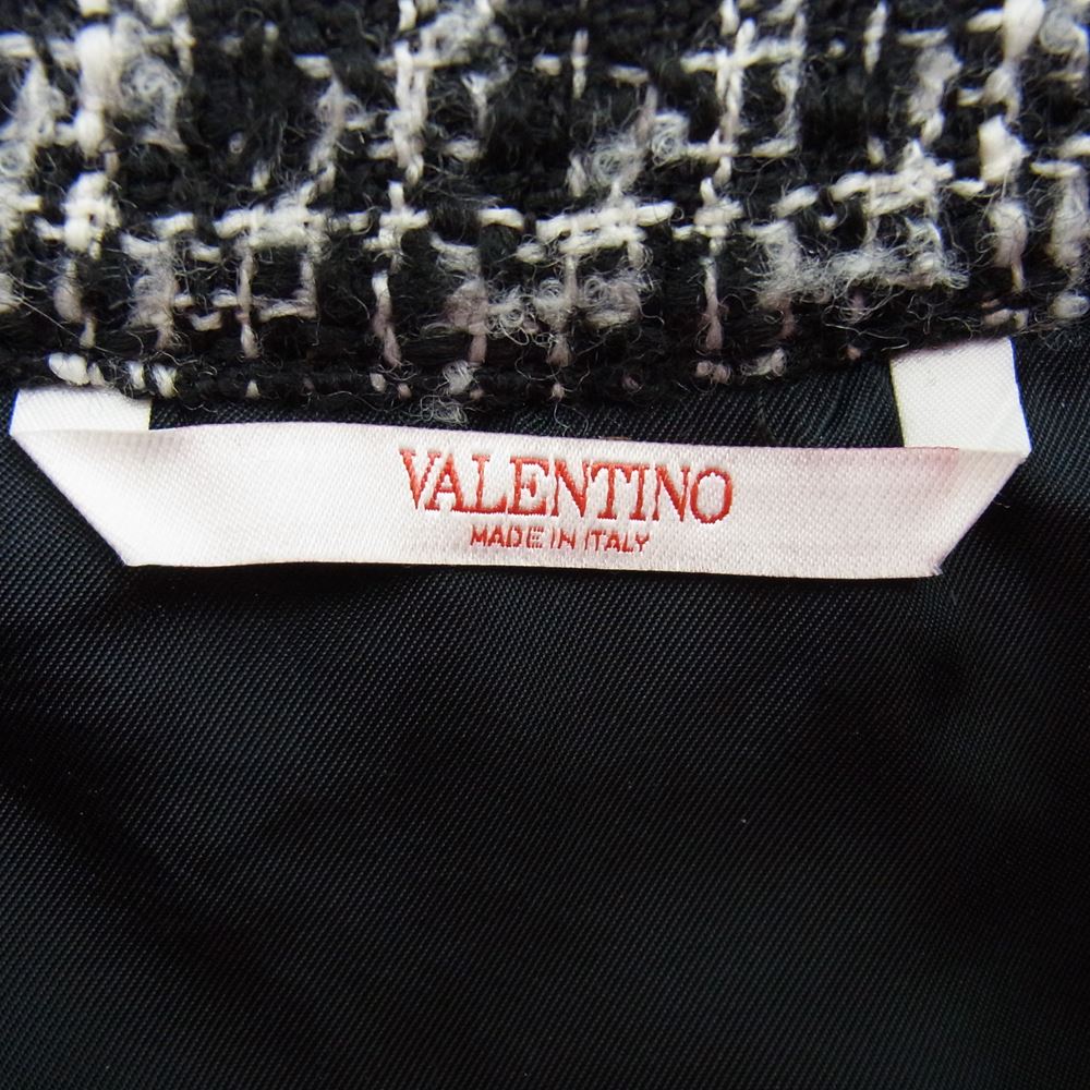 VALENTINO ヴァレンティノ 22AW 1V3CIH348RC イタリア製 TWEED SHIRT ツイード オーバーサイズ シャツ ジャケット ブラック系 ホワイト系 M【美品】【中古】