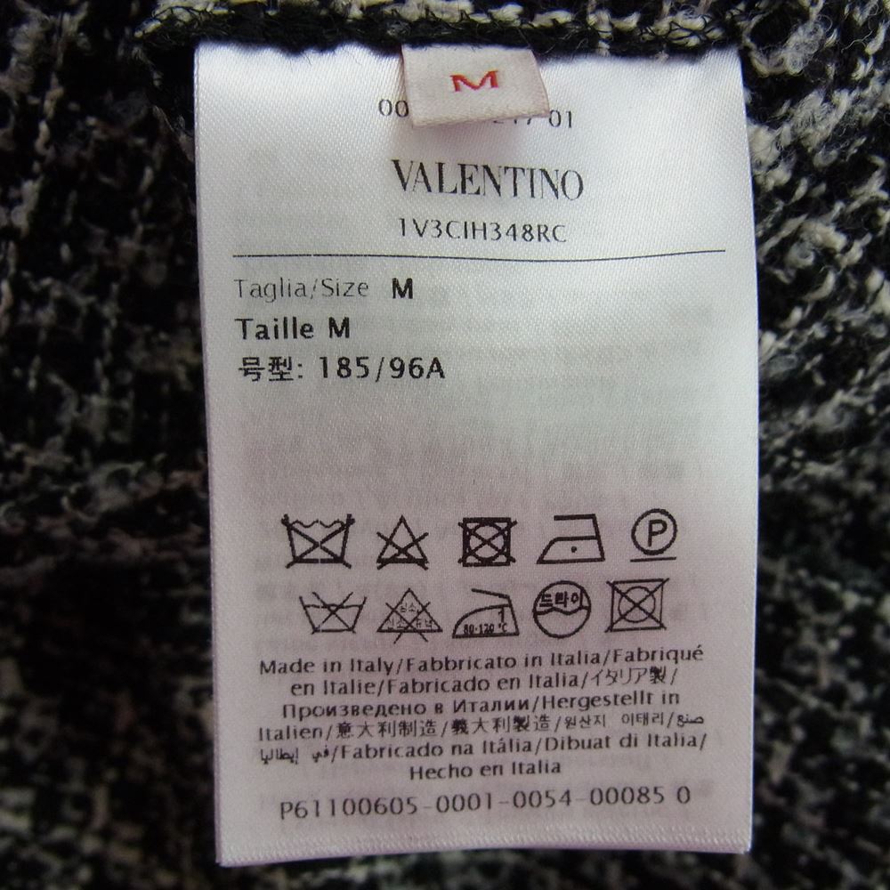 VALENTINO ヴァレンティノ 22AW 1V3CIH348RC イタリア製 TWEED SHIRT ツイード オーバーサイズ シャツ ジャケット ブラック系 ホワイト系 M【美品】【中古】