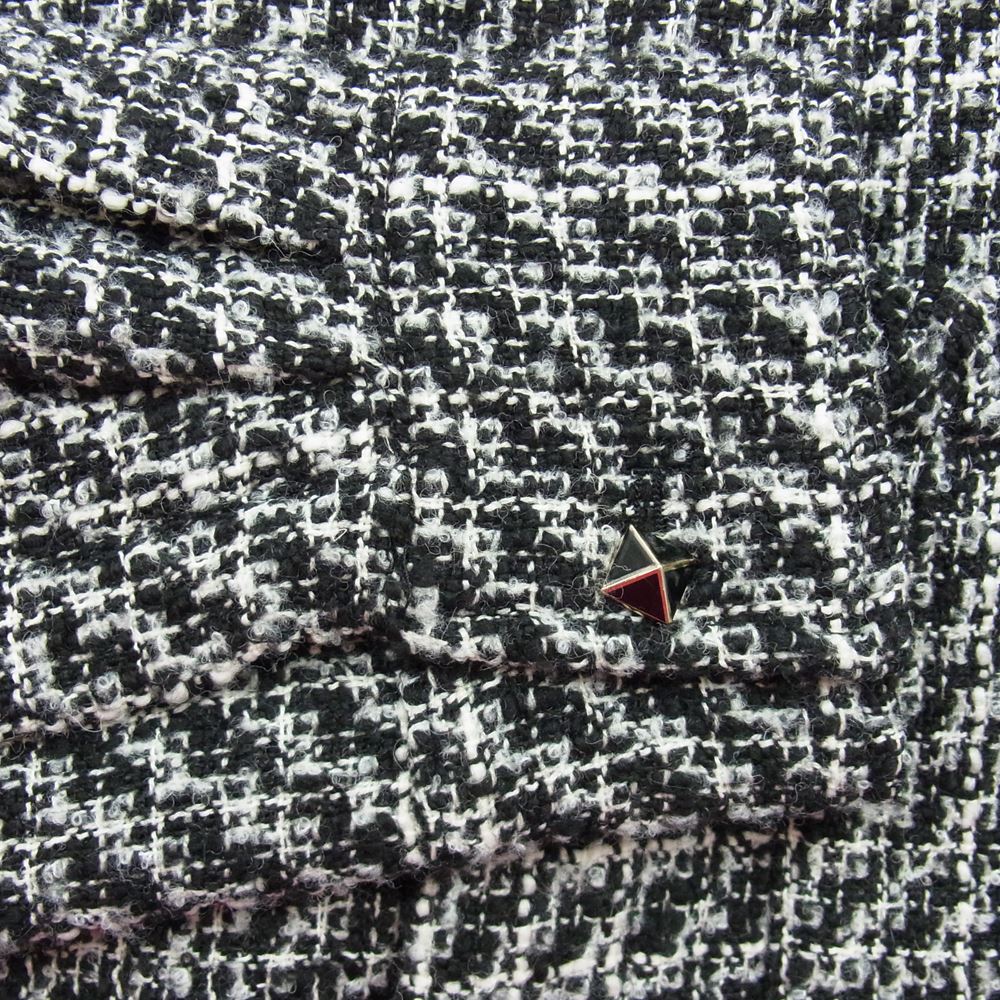 VALENTINO ヴァレンティノ 22AW 1V3CIH348RC イタリア製 TWEED SHIRT ツイード オーバーサイズ シャツ ジャケット ブラック系 ホワイト系 M【美品】【中古】