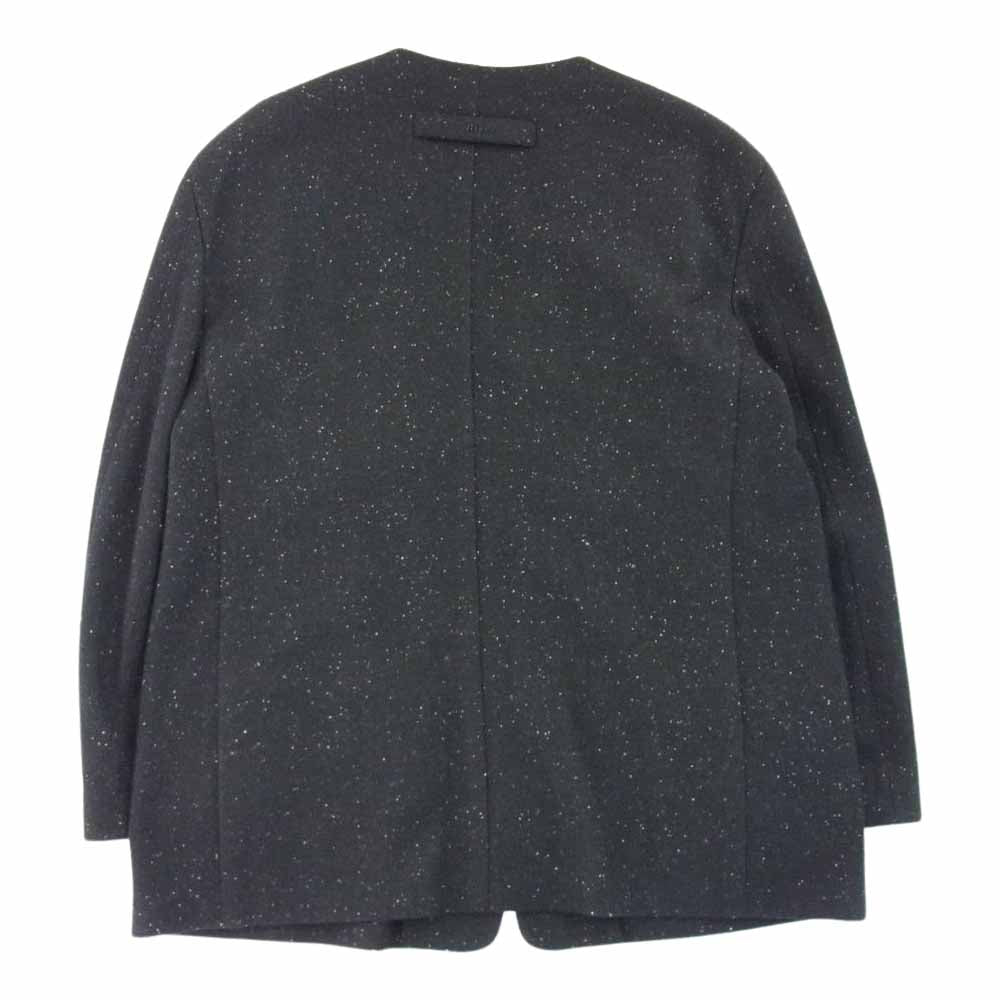 FEAR OF GOD フィアオブゴッド EXCLUSIVELY FOR Ermenegildo Zegna SINGLE ONE BUTTON JACKET エルメネジルドゼニア シングル ノーカラー 1ボタン ジャケット ブラック系 7-50 R【美品】【中古】