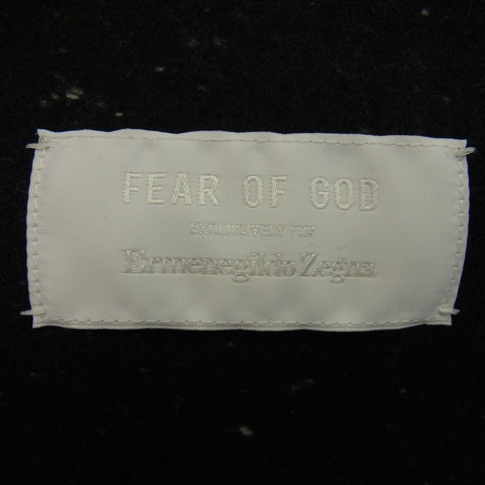 FEAR OF GOD フィアオブゴッド EXCLUSIVELY FOR Ermenegildo Zegna SINGLE ONE BUTTON JACKET エルメネジルドゼニア シングル ノーカラー 1ボタン ジャケット ブラック系 7-50 R【美品】【中古】