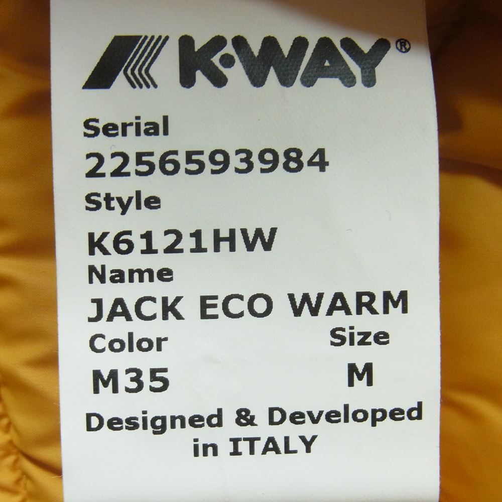 ケイウェイ K6121HW MEN JACK ECO WARM 中綿 ジャケット 中国製 黄土色系 M【中古】