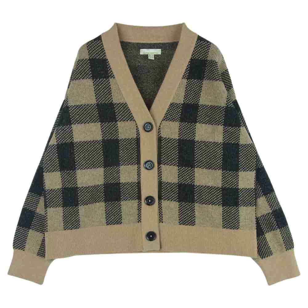 Barbour バブアー TARTAN GLENDEVON CARDY ニット カーディガン ウール トルコ製 ブラウン系 36【中古】