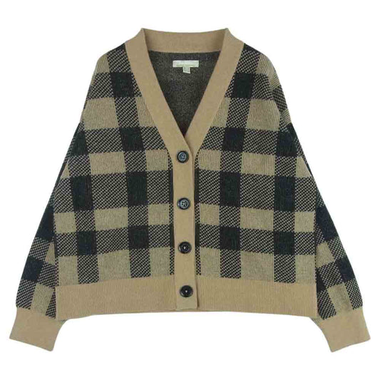 Barbour バブアー TARTAN GLENDEVON CARDY ニット カーディガン ウール トルコ製 ブラウン系 36【中古】