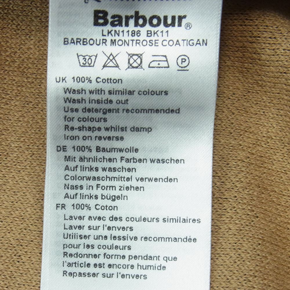 Barbour バブアー Montrose Coatigan ニット ロング カーディガン コート トルコ製 ブラック系 ライトブラウン系 L【中古】