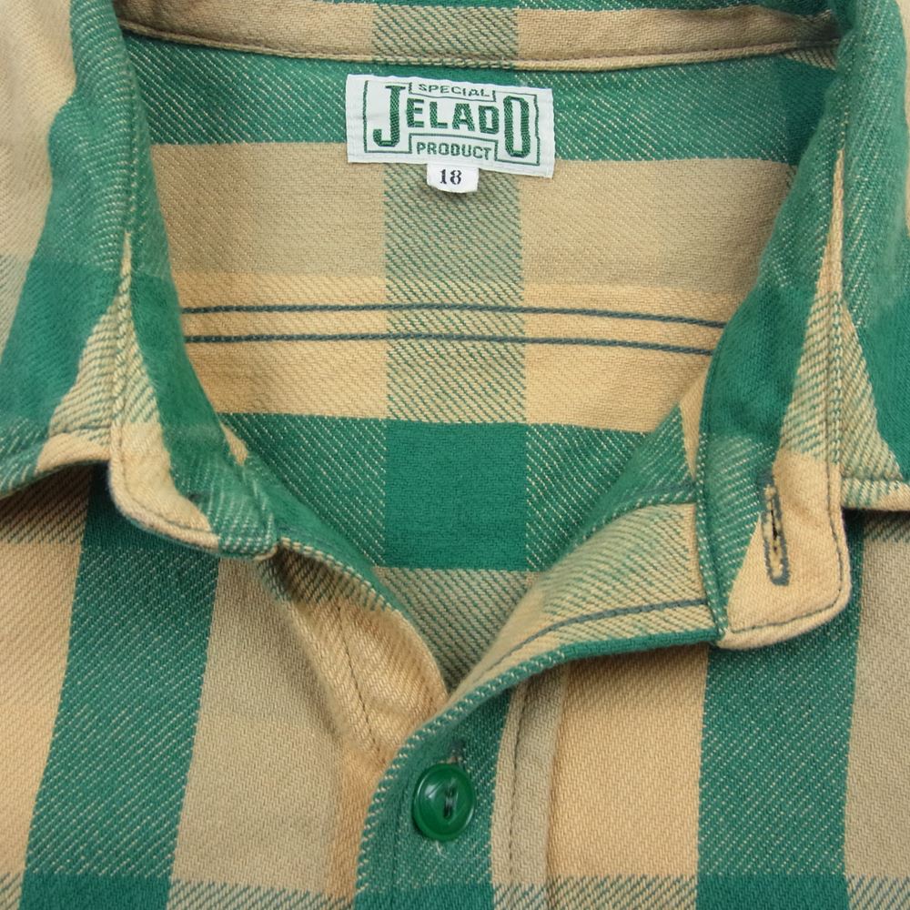 JELADO ジェラード ヘビーネル チェック シャツ グリーン系 18【中古】