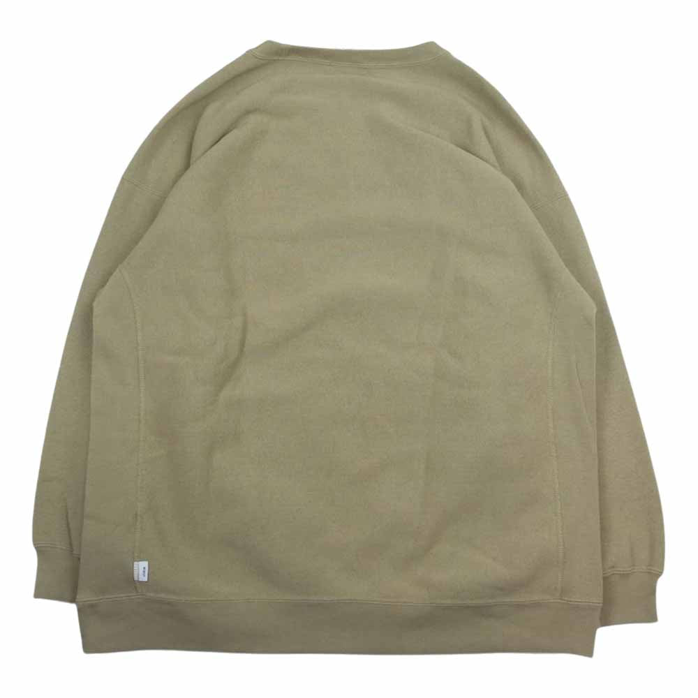WTAPS ダブルタップス 21AW C8-U037 × Champion チャンピオン リバースウィーブ クルーネック スウェット ベージュ系 L【中古】