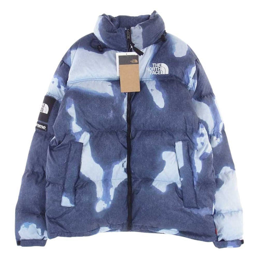 Supreme シュプリーム 21AW ND52100I Bleached Denim Print Nuptse ブリーチ デニム プリント ヌプシ ダウン ジャケット マルチカラー系 L【極上美品】【中古】