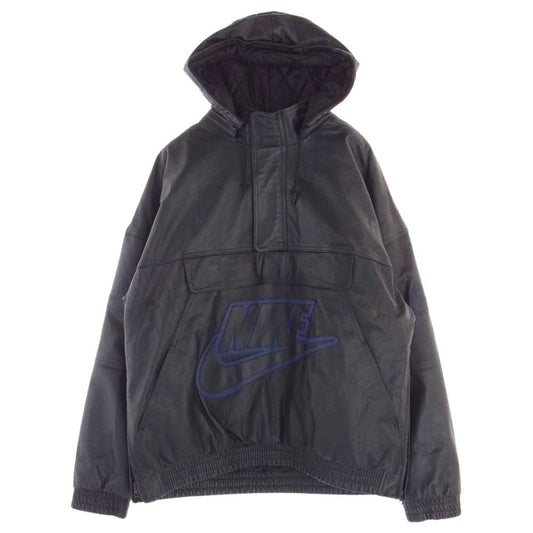 Supreme シュプリーム 19AW NIKE leather anorak レザー アノラック ジャケット ブラック系 ブルー系 XL【極上美品】【中古】