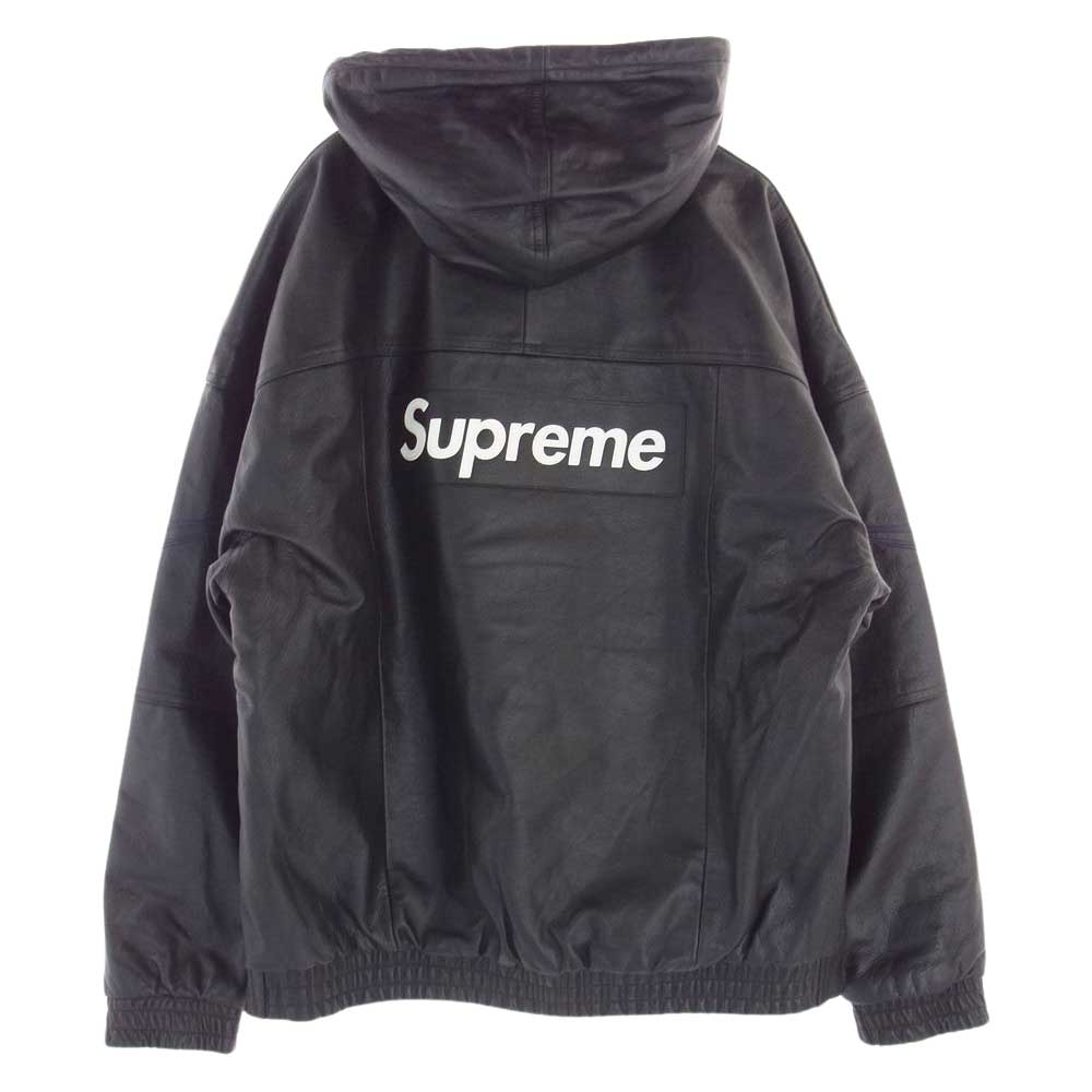 Supreme シュプリーム 19AW NIKE leather anorak レザー アノラック ジャケット ブラック系 ブルー系 XL【極上美品】【中古】
