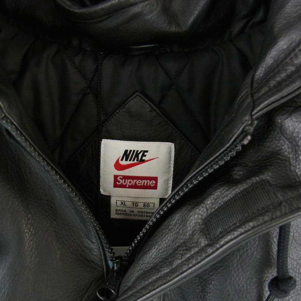 Supreme シュプリーム 19AW NIKE leather anorak レザー アノラック ジャケット ブラック系 ブルー系 XL【極上美品】【中古】