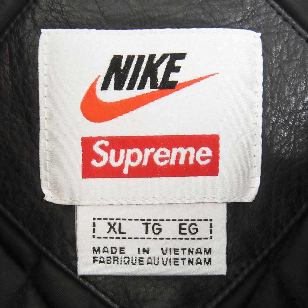 Supreme シュプリーム 19AW NIKE leather anorak レザー アノラック ジャケット ブラック系 ブルー系 XL【極上美品】【中古】