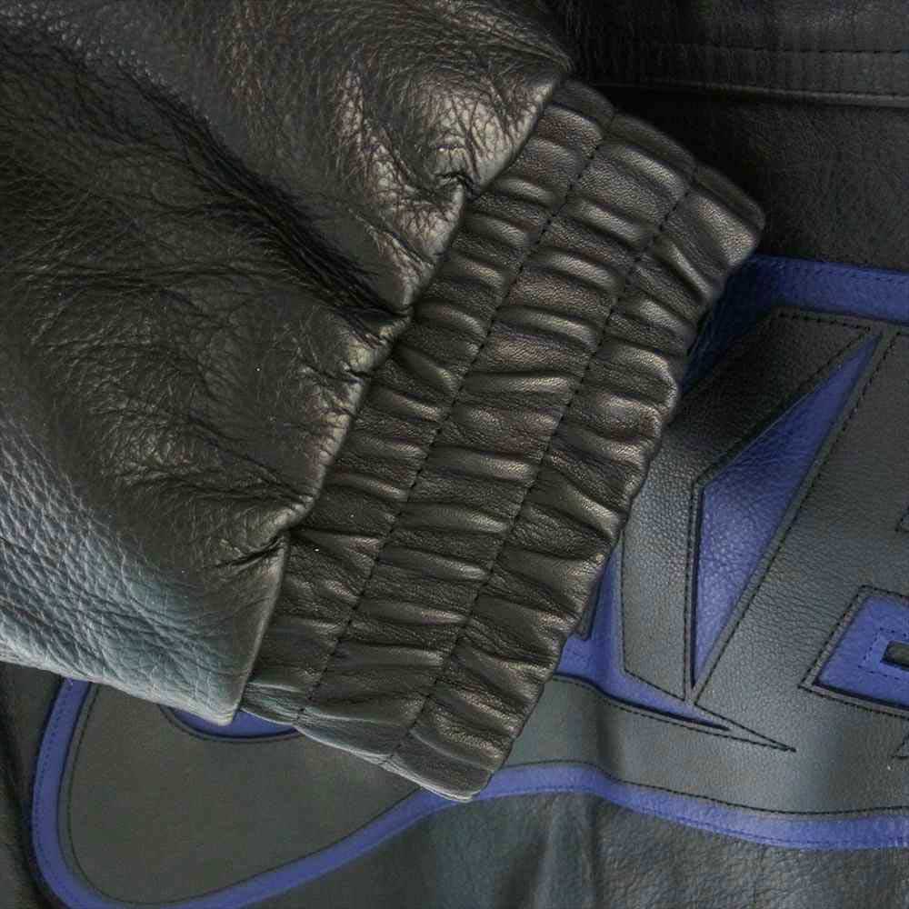 Supreme シュプリーム 19AW NIKE leather anorak レザー アノラック ジャケット ブラック系 ブルー系  XL【極上美品】【中古】