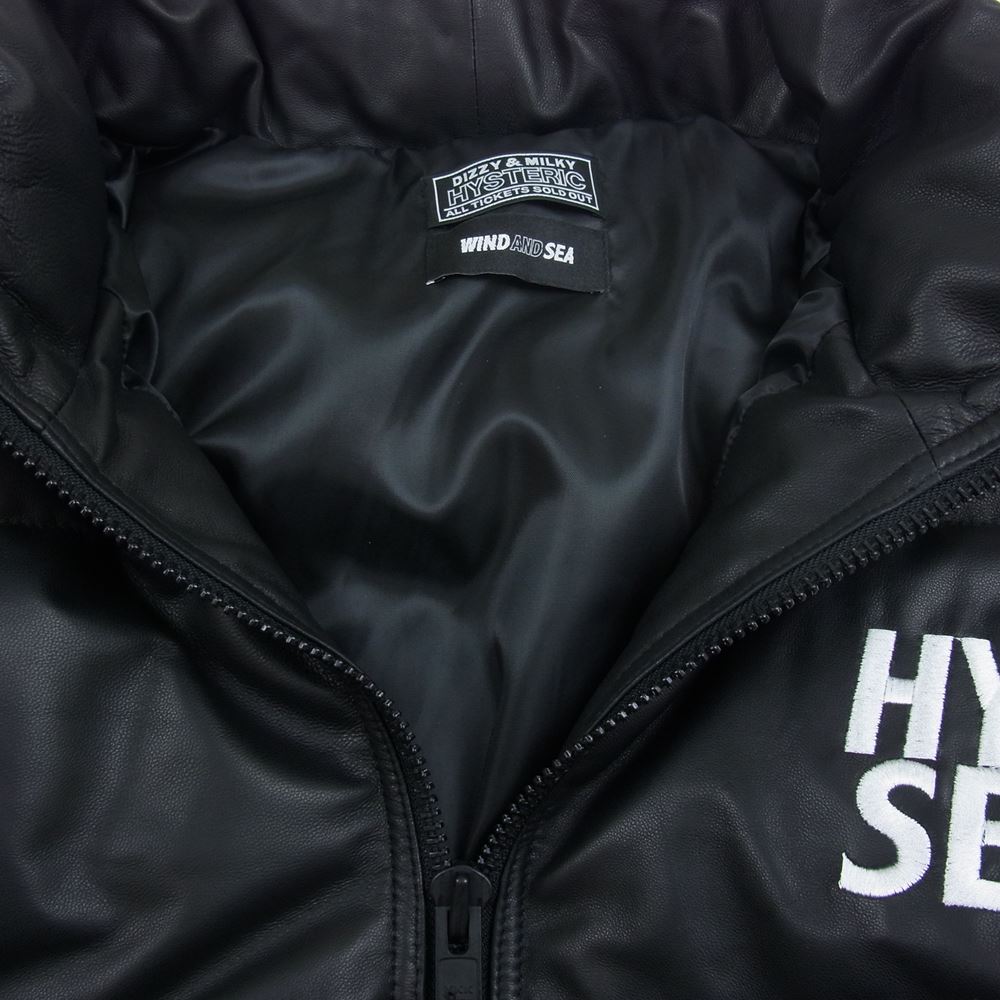 WIND AND SEA ウィンダンシー 22AW WDS-C-HYS-23-AP-Q1-02 × WIND AND SEA ウィンダンシー WDS Leather Down Jacket レザー ダウン ジャケット ヨークレザー 羊革 ブラック系 XL【極上美品】【中古】 WIND AND SEA ウィンダンシー 22AW WDS-C-HYS-23-AP-Q1-02 × WIND