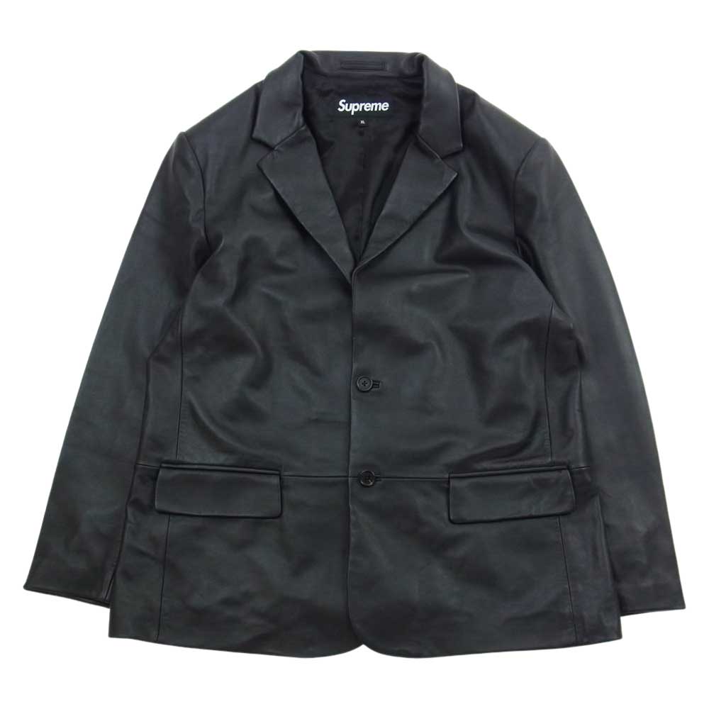 Supreme シュプリーム Leather Blazer レザー ジャケット テーラード ジャケット ブラック系 XL【極上美品】【中古】