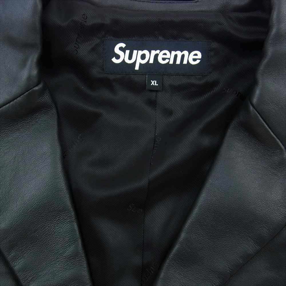 Supreme シュプリーム Leather Blazer レザー ジャケット テーラード ジャケット ブラック系 XL【極上美品】【中古】