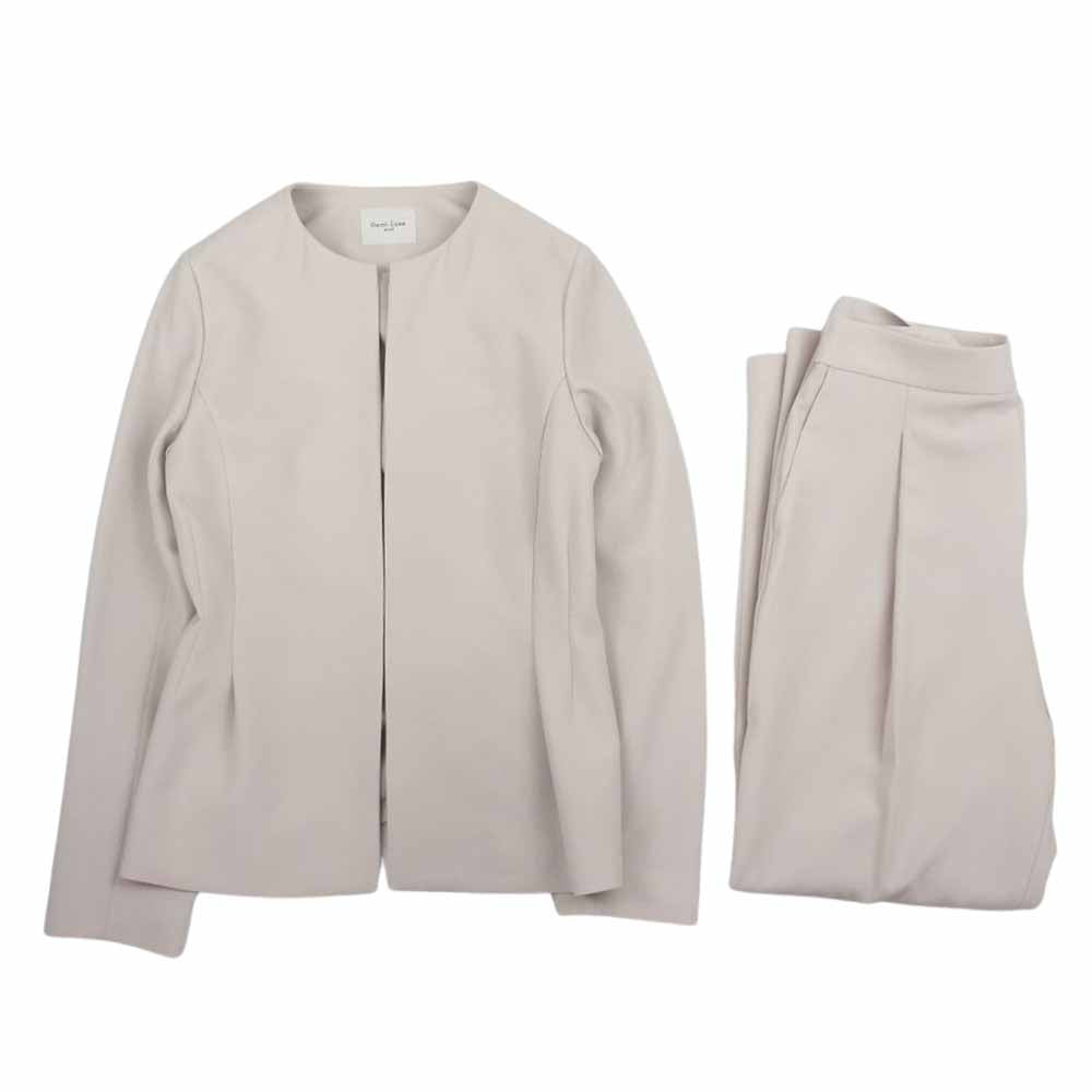 BEAMS ビームス Demi-Luxe デミルクス パンツ ノーカラー ジャケット セットアップ ベージュ系 36【新古品】【未使用】【中古】