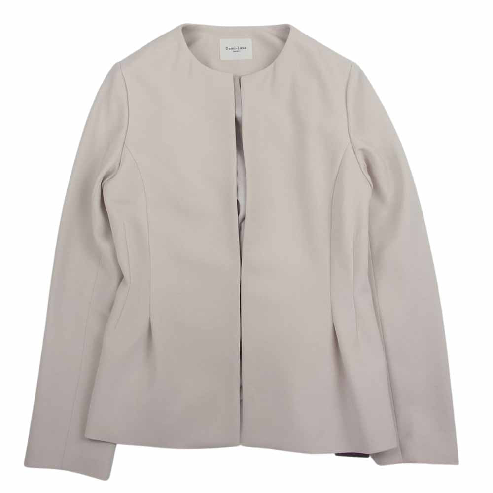 BEAMS ビームス Demi-Luxe デミルクス パンツ ノーカラー ジャケット セットアップ ベージュ系 36【新古品】【未使用】【中古】