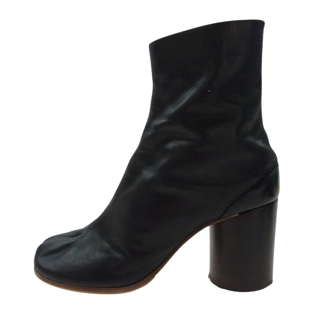MAISON MARTIN MARGIELA メゾンマルタンマルジェラ S38WU0253 TABI BOOTS 足袋 タビ レザー ショート ヒール ブーツ ブラック系 39【中古】