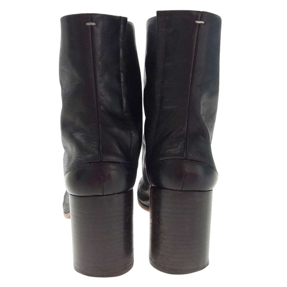 MAISON MARTIN MARGIELA メゾンマルタンマルジェラ S38WU0253 TABI BOOTS 足袋 タビ レザー ショート ヒール ブーツ ブラック系 39【中古】