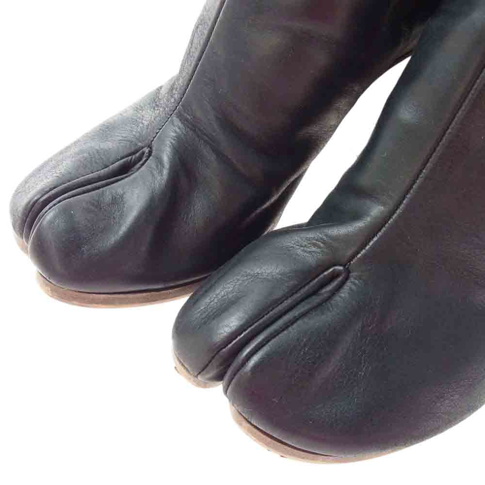 MAISON MARTIN MARGIELA メゾンマルタンマルジェラ S38WU0253 TABI BOOTS 足袋 タビ レザー ショート ヒール ブーツ ブラック系 39【中古】