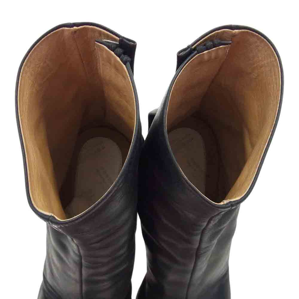 MAISON MARTIN MARGIELA メゾンマルタンマルジェラ S38WU0253 TABI BOOTS 足袋 タビ レザー ショート ヒール ブーツ ブラック系 39【中古】