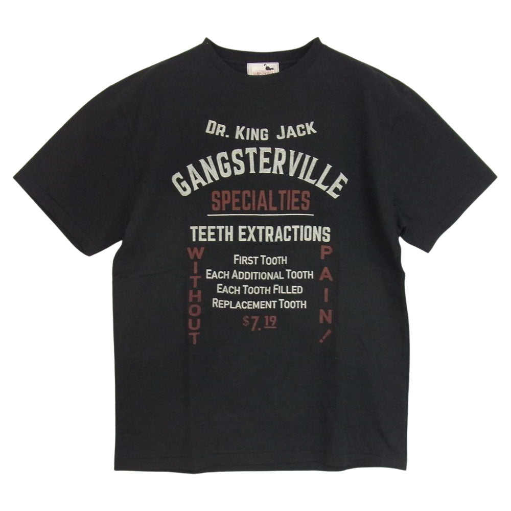 GANGSTERVILLE ギャングスタービル プリント Tシャツ 半袖 ブラック系 L【中古】