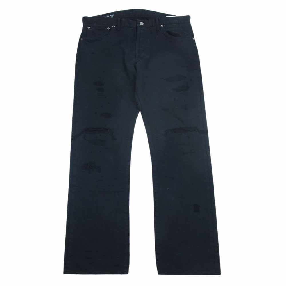 VISVIM ビズビム 21SS 0121105005011 SOCIAL SCULPTURE 01 SLIM BLK DMGD-17 ソーシャル スカルプチャー スリム デニム パンツ ネイビー系 36【中古】