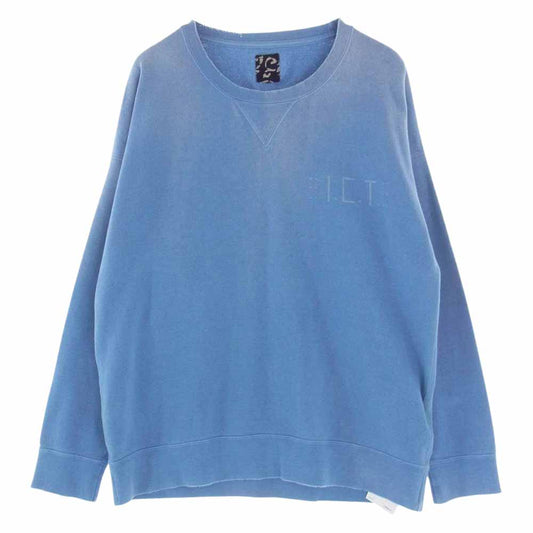 VISVIM ビズビム 20SS 0220905010005 JUMBO SWEAT L/S CRASH ICT ジャンボ クラッシュ加工 長袖 クルーネック スウェット ブルー系 2【中古】