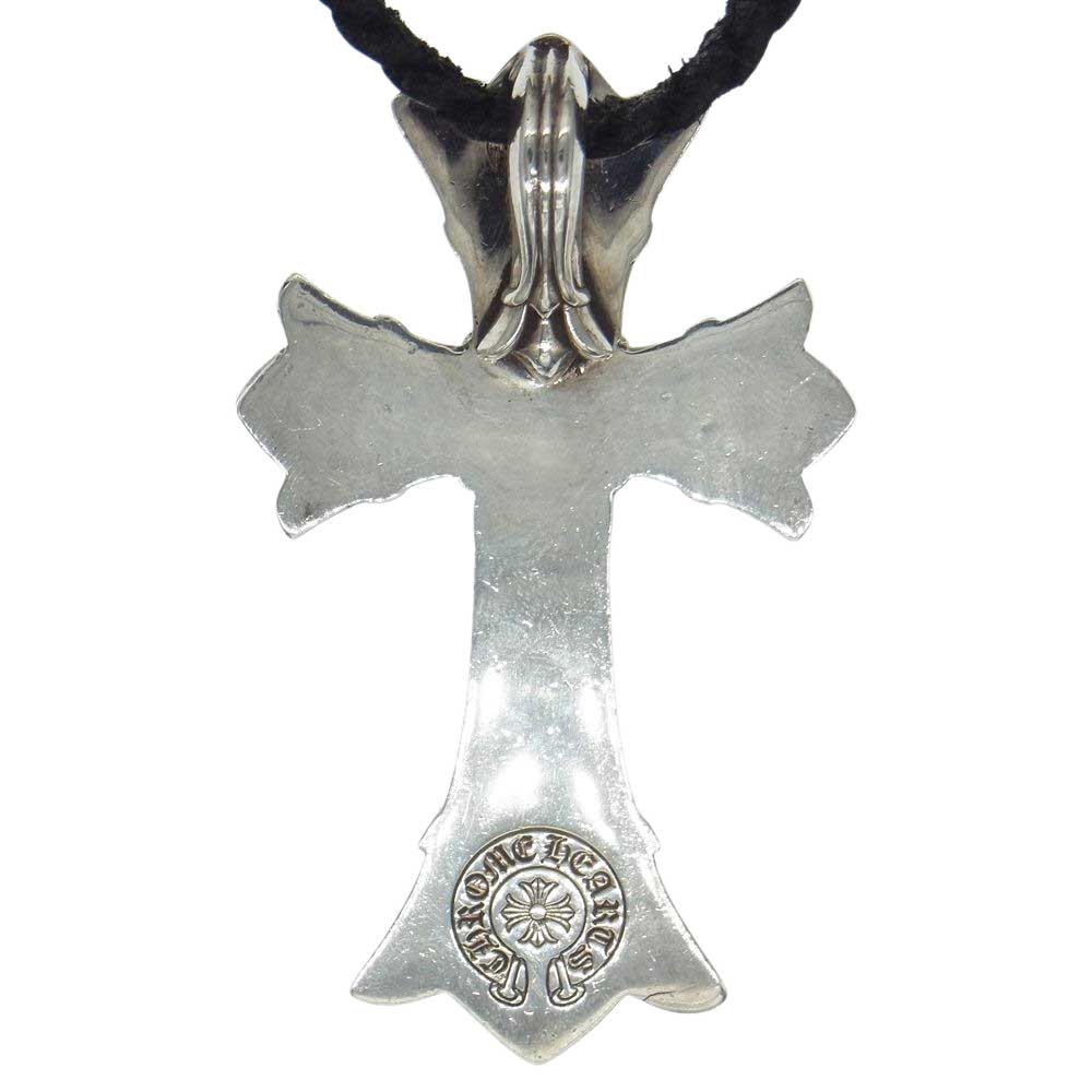CHROME HEARTS クロムハーツ（原本無） ラージ ダブル CH クロス ペンダント タイニー レザーブレード Wスパイク ボロチップ レースストッパー シルバー系【中古】