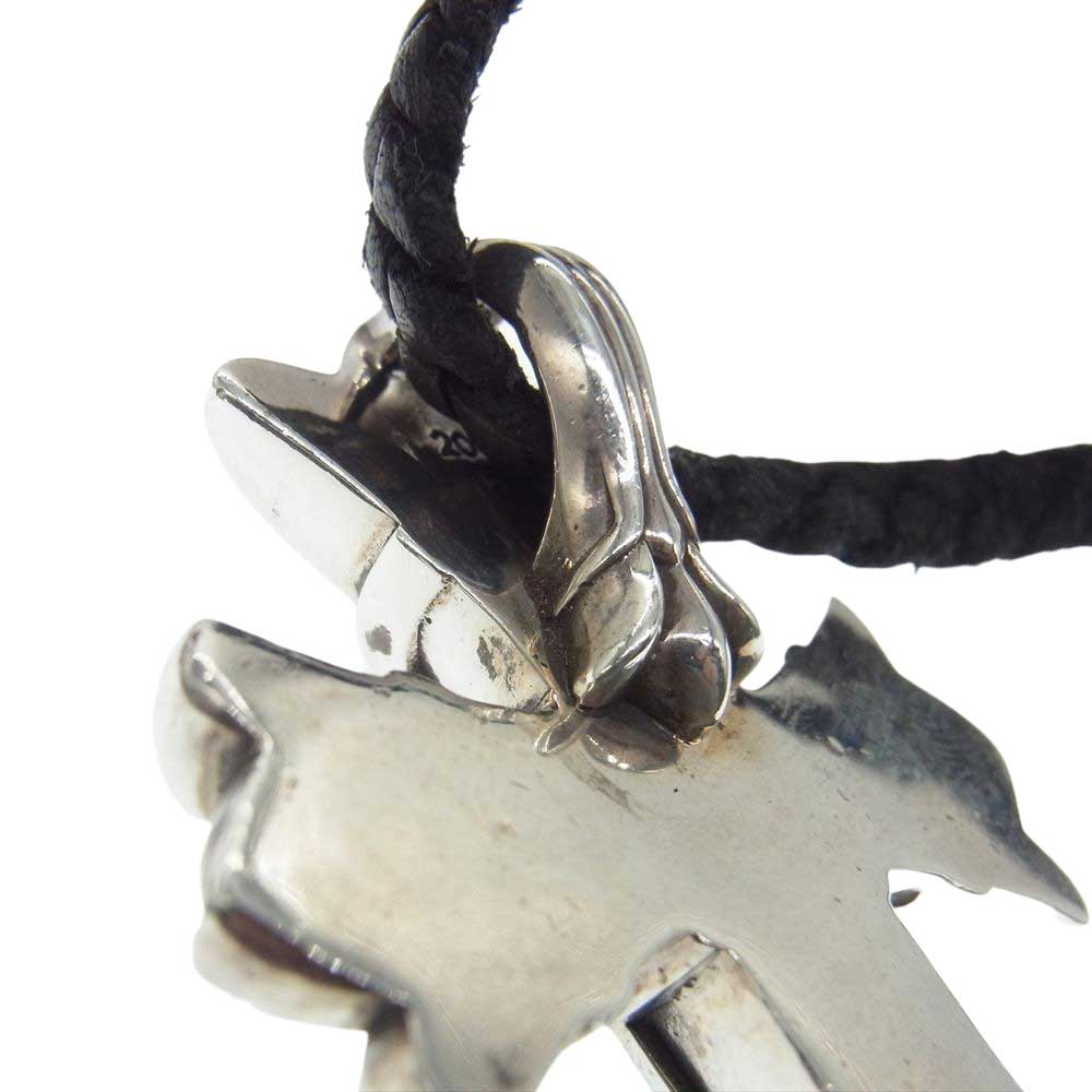 CHROME HEARTS クロムハーツ（原本無） ラージ ダブル CH クロス ペンダント タイニー レザーブレード Wスパイク ボロチップ レースストッパー シルバー系【中古】
