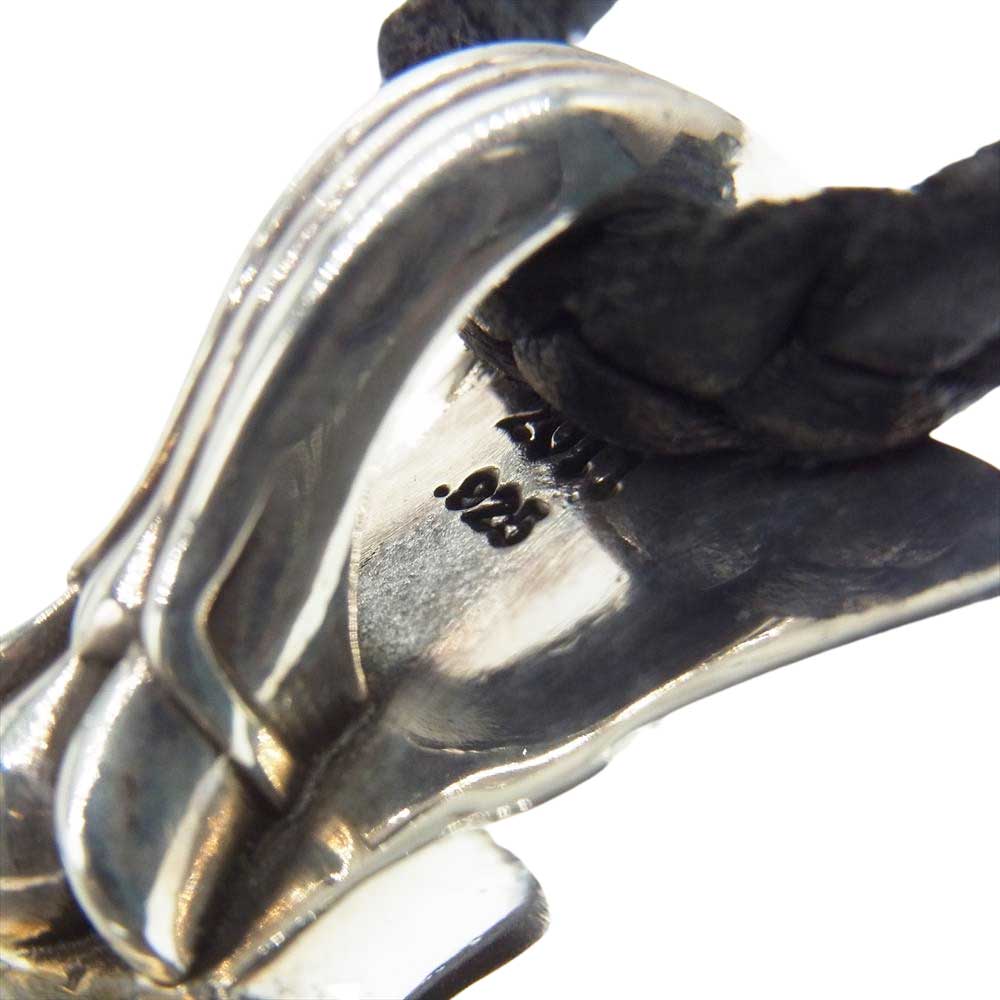 CHROME HEARTS クロムハーツ（原本無） ラージ ダブル CH クロス ペンダント タイニー レザーブレード Wスパイク ボロチップ レースストッパー シルバー系【中古】
