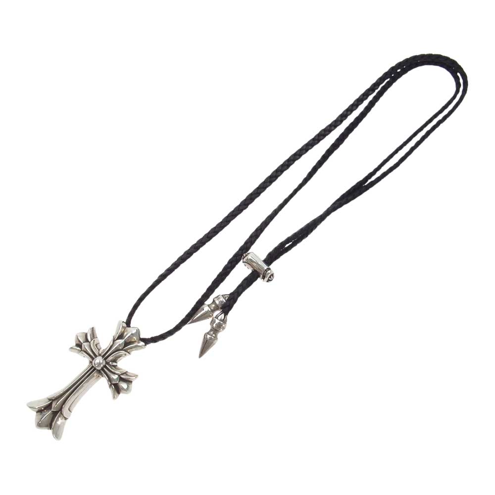 CHROME HEARTS クロムハーツ（原本無） ラージ ダブル CH クロス ペンダント タイニー レザーブレード Wスパイク ボロチップ レースストッパー シルバー系【中古】