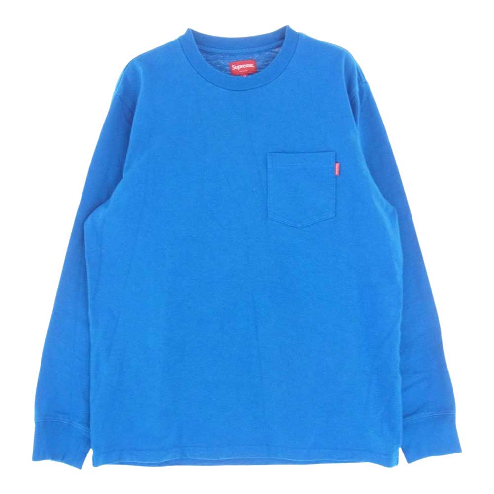 Supreme シュプリーム L/S Pocket Tee ポケット 長袖 Tシャツ ブルー ブルー系 M【中古】