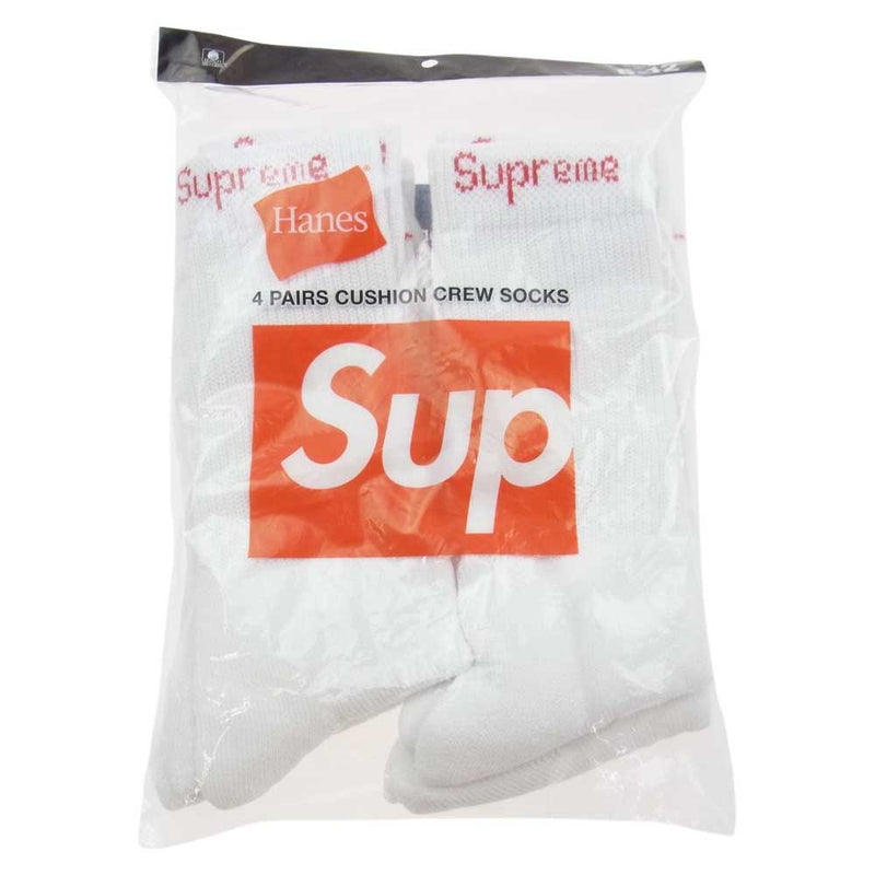 Supreme シュプリーム 22SS Hanes Crew Socks (4 Pack) ヘインズ クルー ソックス ホワイト系【新古品】【未使用】【中古】