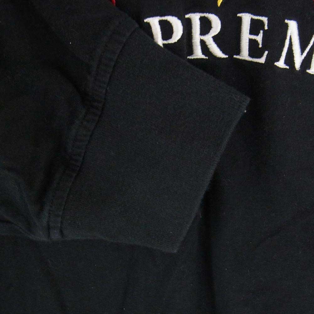 Supreme シュプリーム 19AW Flags L/S Top Tee フラッグ 刺繍 長袖 Tシャツ ブラック系 M【中古】