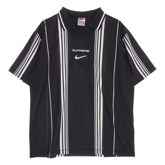 Supreme シュプリーム 20AW × NIKE ナイキ Jewel Stripe Soccer Jersey ジュエル ストライプ サッカー ジャージ ポロシャツ ブラック系 M【中古】