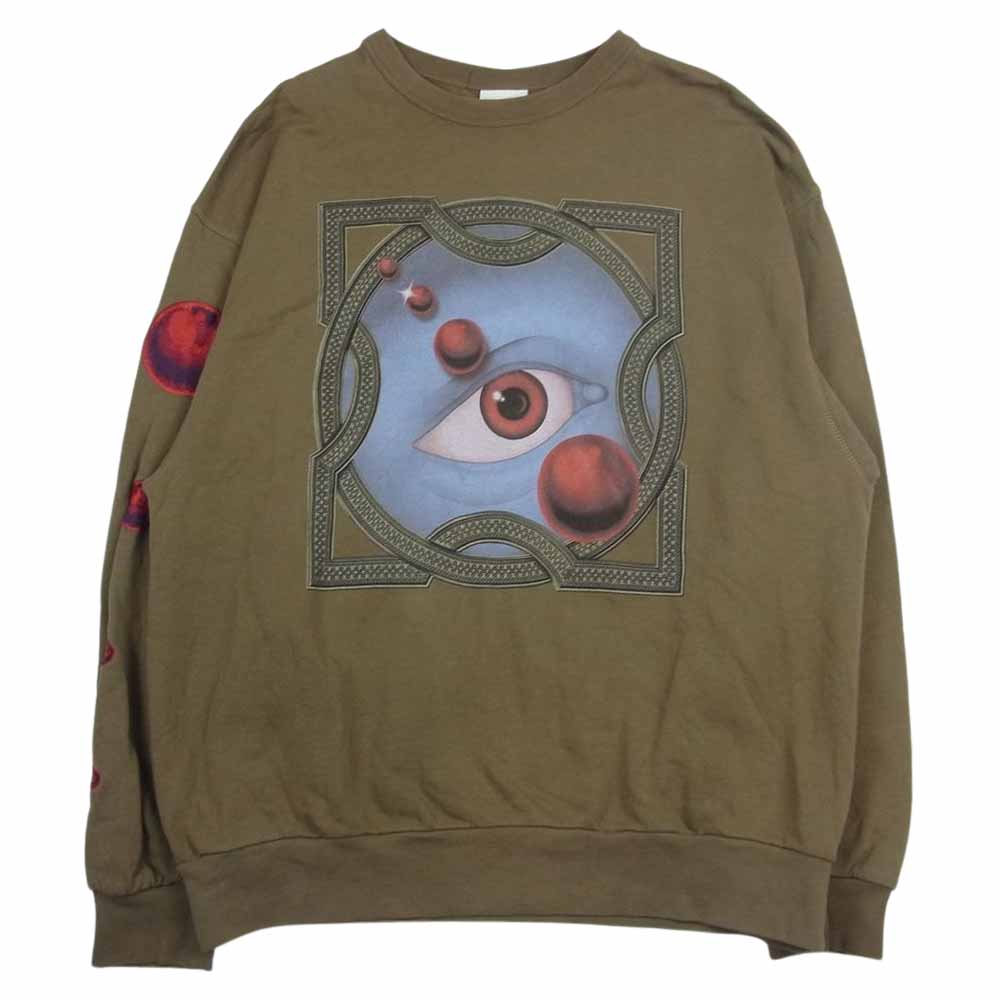 DRIES VAN NOTEN ドリスヴァンノッテン 18AW EYE Oversized Print Sweatshirt アイ オーバーサイズ プリント スウェット トレーナー カーキ系 S【中古】