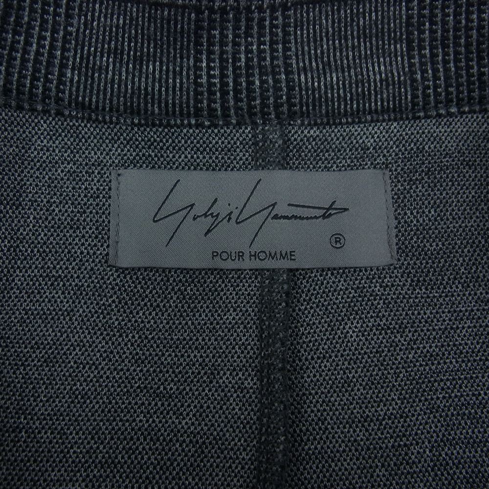 Yohji Yamamoto POUR HOMME ヨウジヤマモトプールオム HG-T74-983 JQ GLENCHECK LONG JACKET ジャカード グレンチェック ロング ジャケット チェスターコート ブラック系 3【中古】