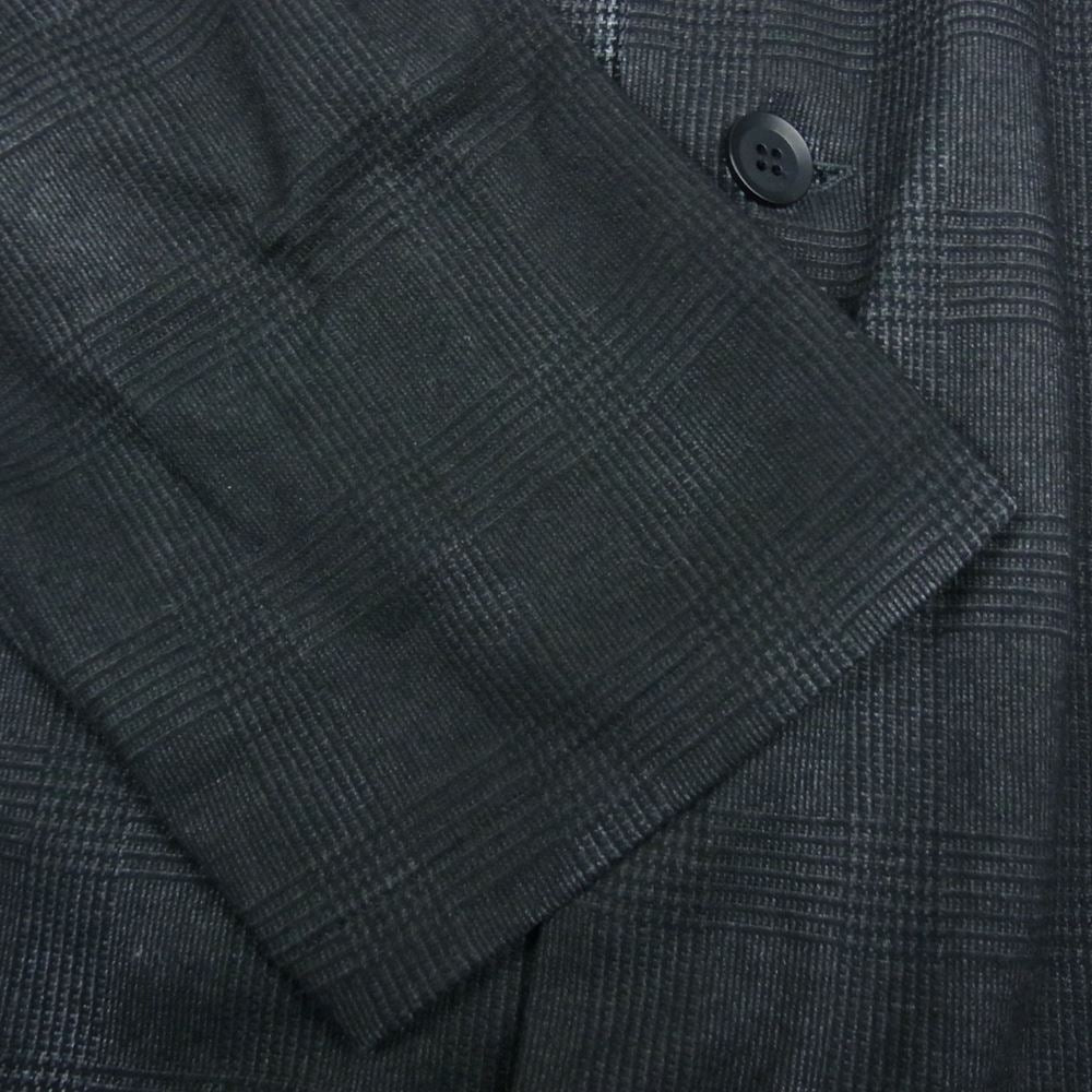 Yohji Yamamoto POUR HOMME ヨウジヤマモトプールオム HG-T74-983 JQ GLENCHECK LONG JACKET ジャカード グレンチェック ロング ジャケット チェスターコート ブラック系 3【中古】
